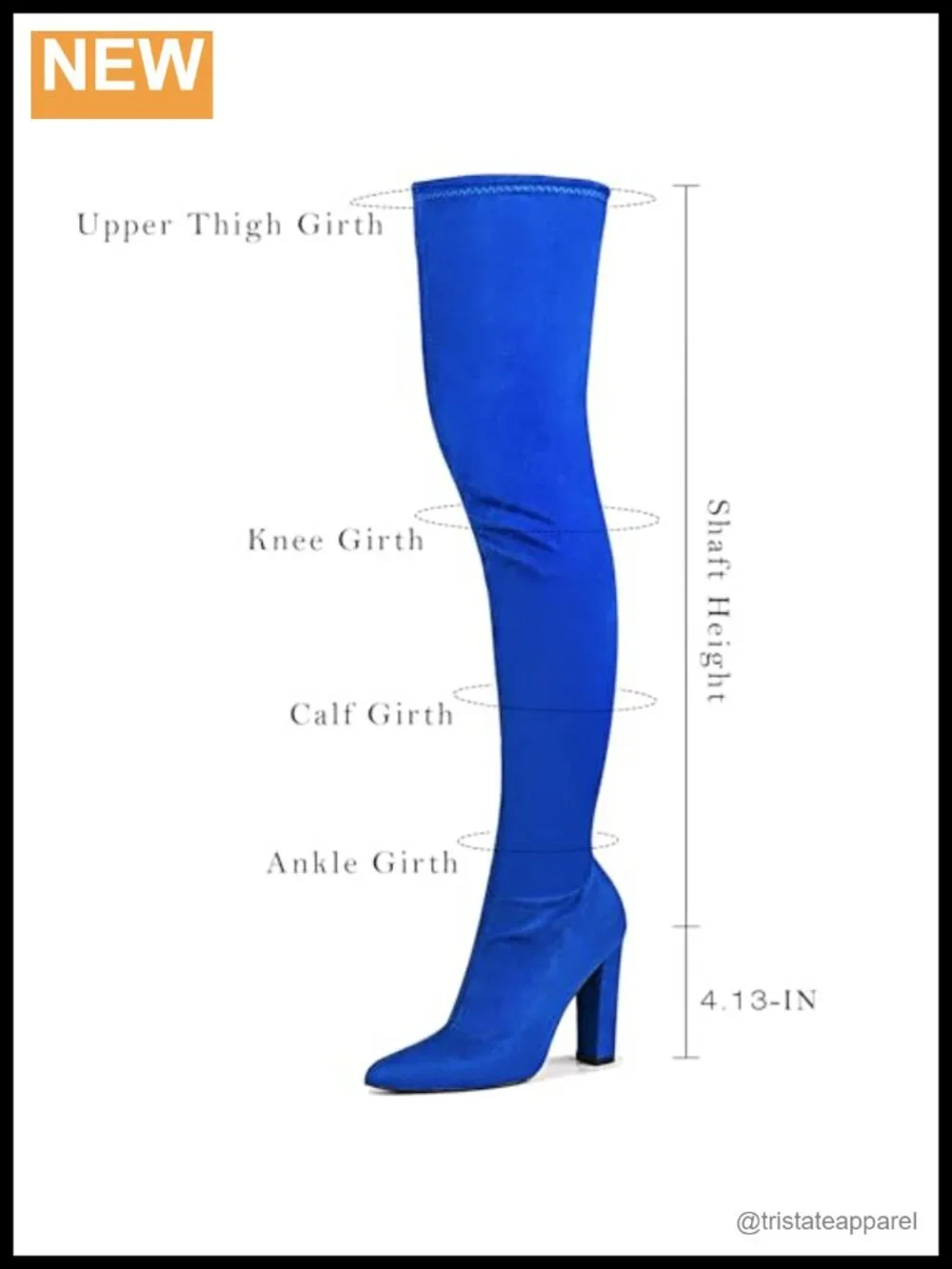 Women's Over the Knee Boots Suede Pointed Toe Chunky Heel 4.13in